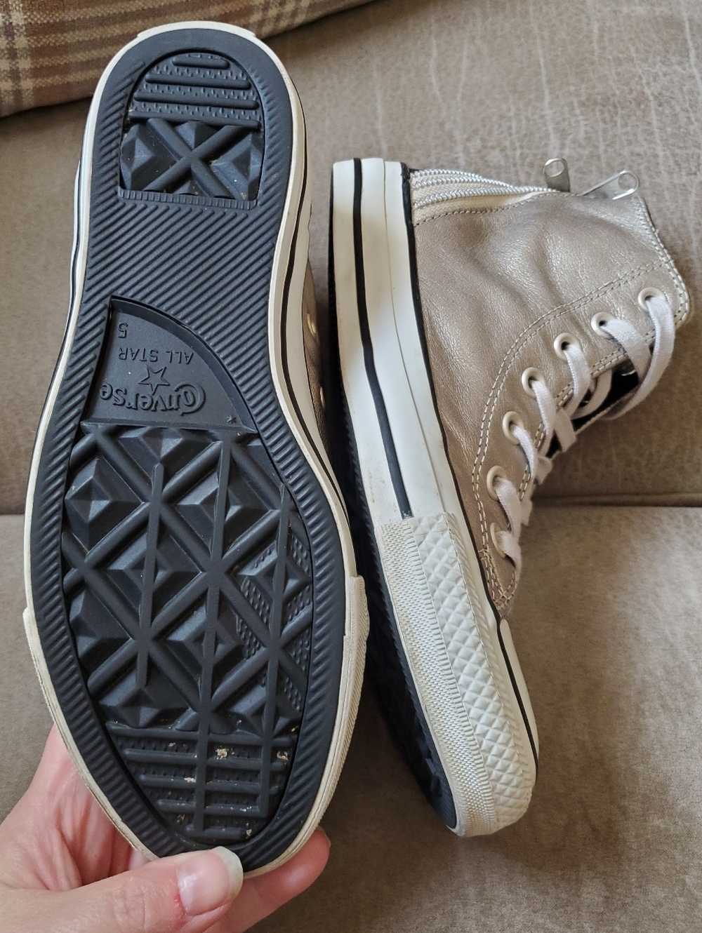 Converse Chuck Taylor All Star Tri-Zip high-top Leather sneakers Womens 7 - Picture 9 of 9